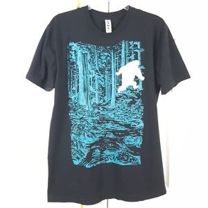 Gamago Big Foot in the Woods Graphic Tee Shirt L